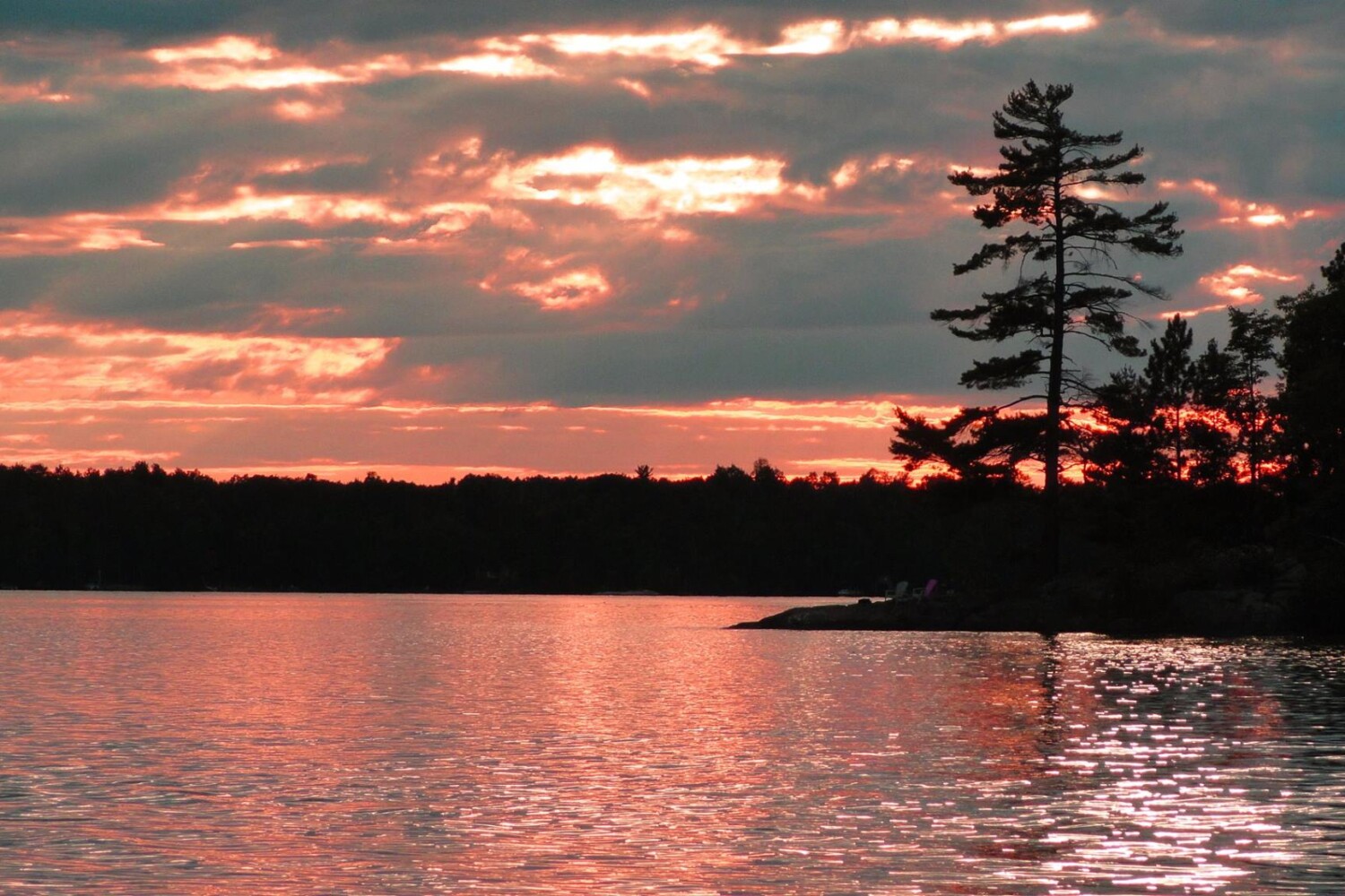 Sunset behind Aces Point.