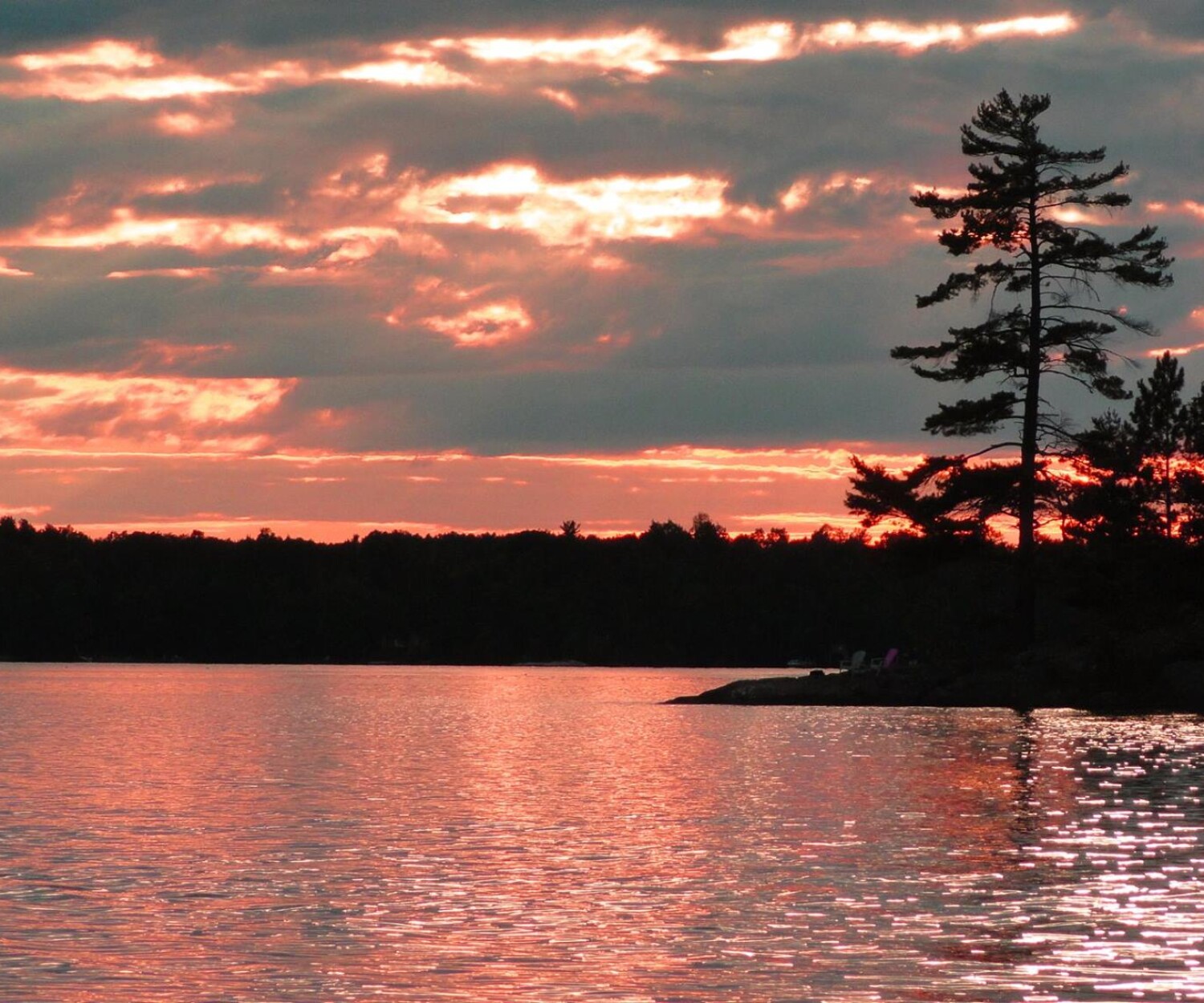 Sunset behind Aces Point.